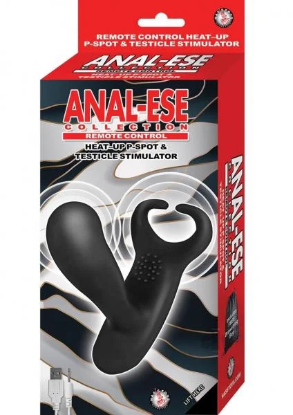 Anal-ese Collection Remote Control Heat Up P Spot & Ball Stimulator Black