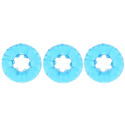 Blue Line Ribbed Rider Cock Ring 3 Pack