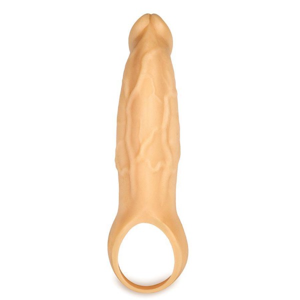 9 Inch Realistic Performance Penis Sleeve Natural Silicone Girth Enhancer