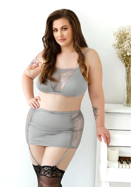 Layne Bralette, Gartered Skirt, and G-string Panty