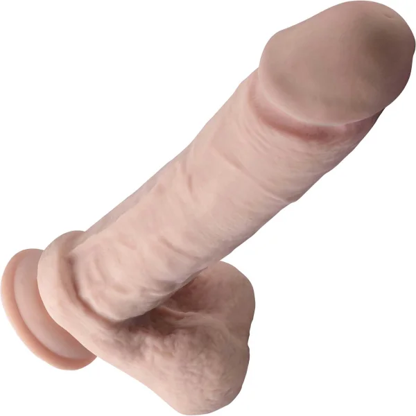 Dr. Skin Dr. Julian 9" Realistic Posable Silicone Suction Cup Dildo With Balls By Blush - Caramel