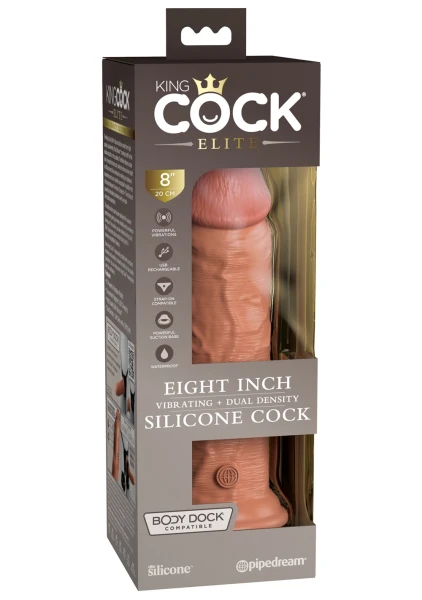 Pipedream Products King Cock Elite 8” Vibrating Silicone Cock Light