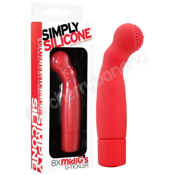 Simply Silicone 8 X Midi G's Red G-tickler Vibrator