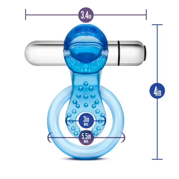 Stay Hard 10 Function Vibrating Tongue Ring Blue — image 5 of 14