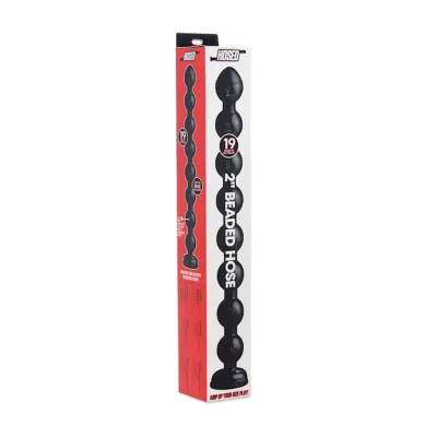 Hosed 19 Inch Beaded Thick Anal Snake Black 19 7 Inch