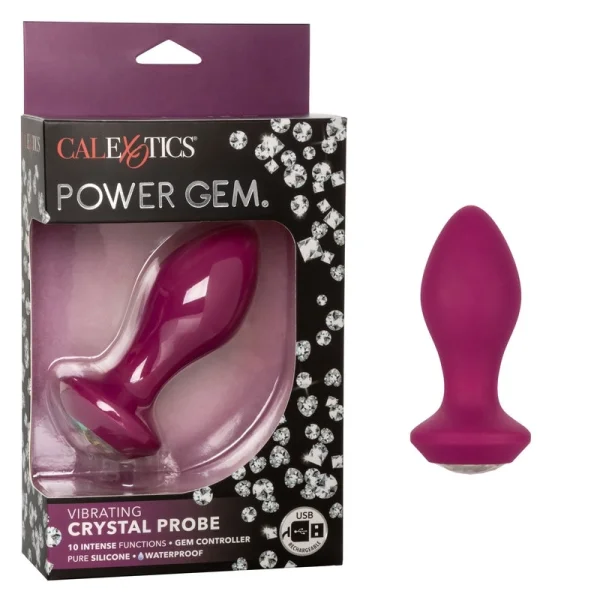Power Gem Butt Plug Vibrating Crystal Probe