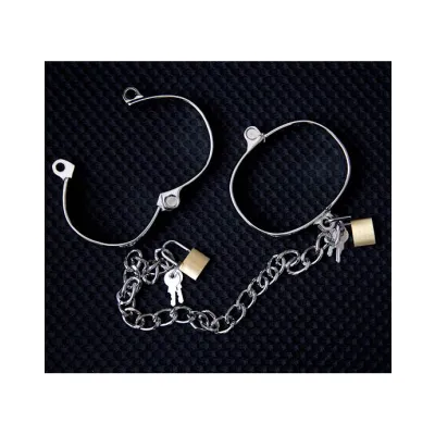 Erwin Cuffs With Padlock Silver Large