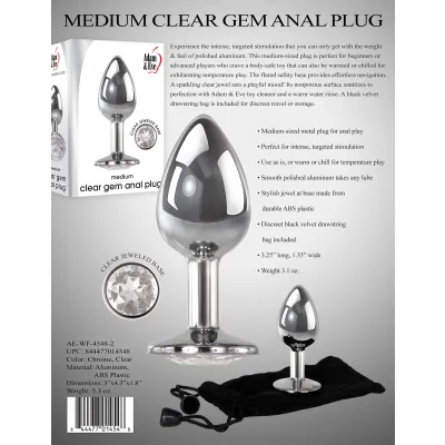 Medium Clear Gem Butt Plug
