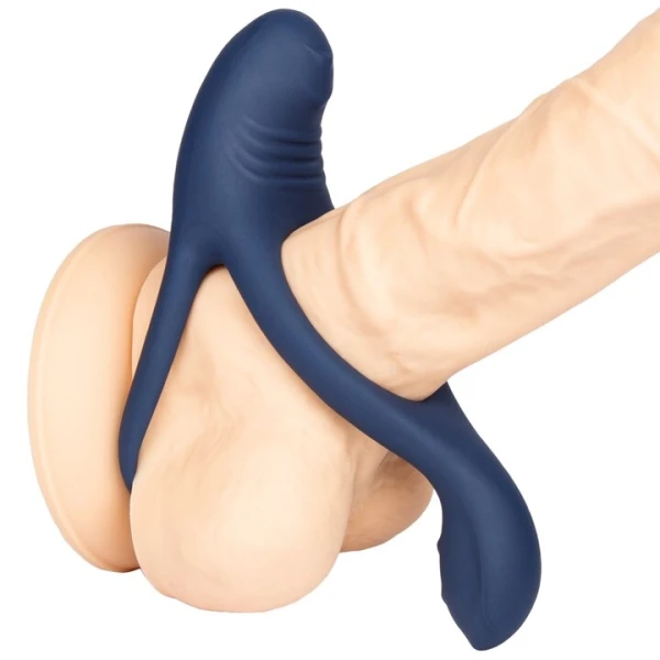 Bondara Power Boost Navy Silicone 10 Function Cock & Ball Ring — image 4 of 4