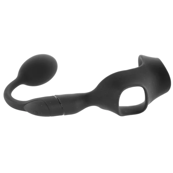 Alpha Pro 10X P Bomb Cock and Ball Ring With Anal Plug