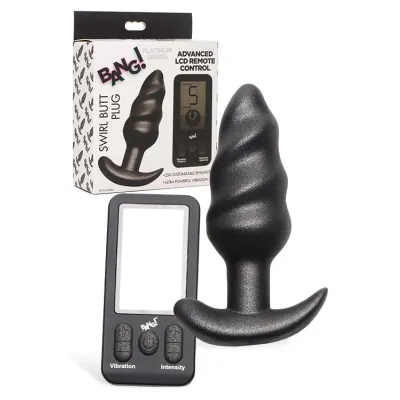 Bang 4 2 Vibrating Silicone Swirl Butt Plug with Remote Control