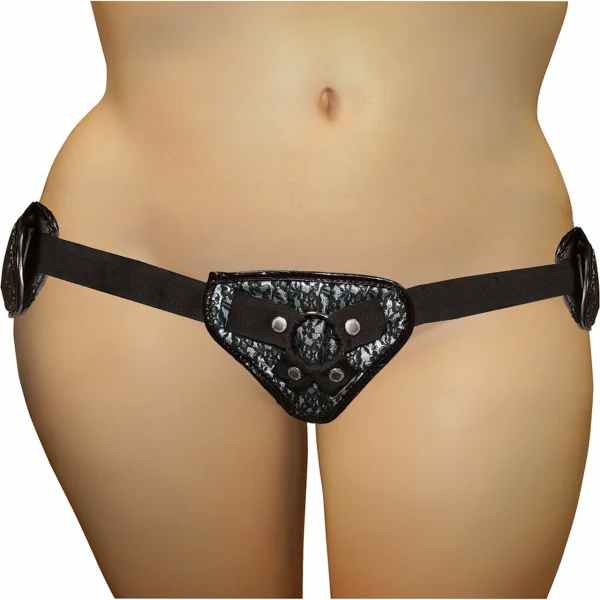 Sportsheets Plus Size Grey and Black Lace Harness