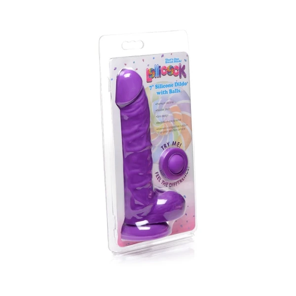 Lollicock Silicone Dildo With Balls 7 In. Grape — image 6 of 6