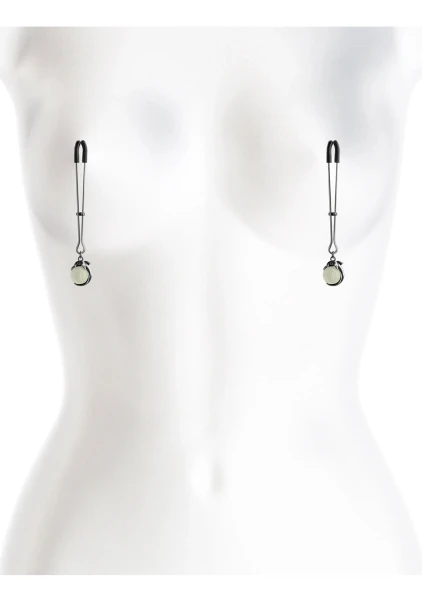 Bound Adjustable G1 Glow In The Dark Nipple Clamps by NS Novelties - Gunmetal