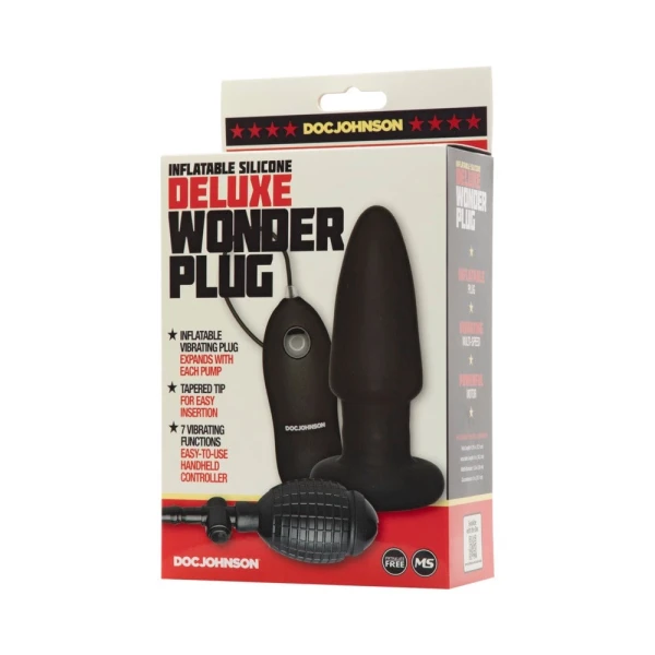 Deluxe Wonder Plug Inflatable Vibrating Black — image 20 of 21