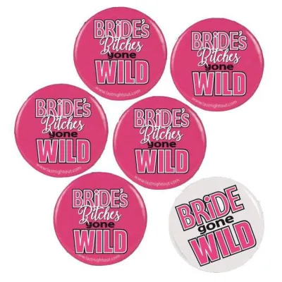 Bride Gone Wild Button Assortment 6 Buttons