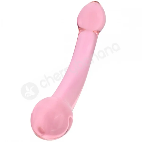 Crystal Pleasures Glass Pink Double Lover Dildo