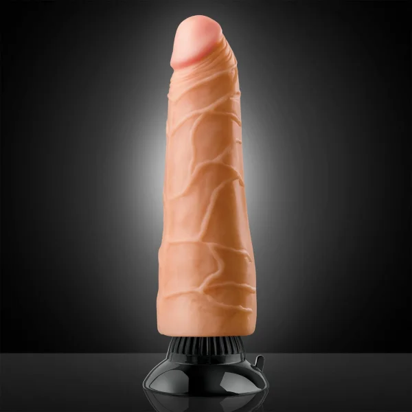Real Feel Deluxe No. 3 - 7" Suction Cup Vibrating Dildo - Vanilla
