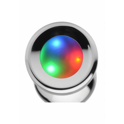 Light Up Large Anal Plug Silver Anal Butt Plug