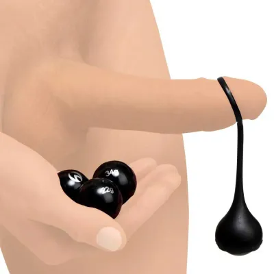 Cock Dangler Silicone Penis Strap With Weights Black