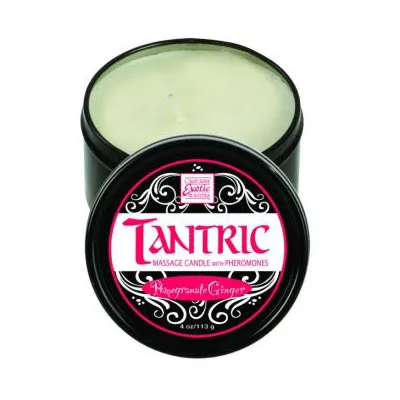 Tantric soy candle w pheromones pomegranate ginger