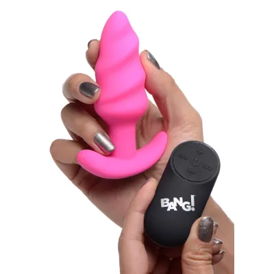21x Silicone Swirl Plug With Remote Pink