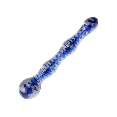 Lucent Spectre Glass Massager Blue 7 Inch