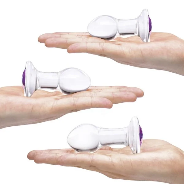 Glas 3-Piece Bling Butt Plug Anal Training Kit