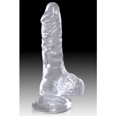 Pipedream King Cock Clear Realistic 4 Dildo with Balls Suction Cup Base