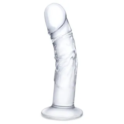 Glas 7 inch Curved Realistic Vein Dildo