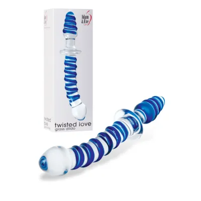 Adam and Eve Double Ended Twisted Glass Dildo with Plug
