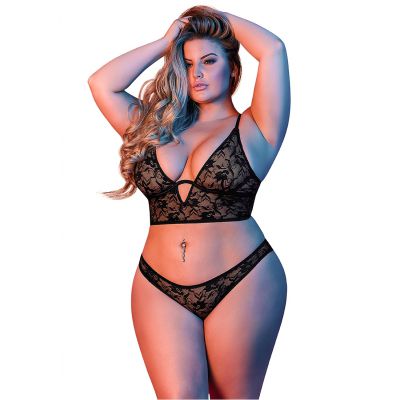 Underwire Bralette Panty Set Black Queen Size Just Sexy Lingerie