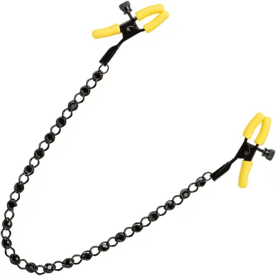Boundless Nipple Teasers Adjustable Nipple Clamps By CalExotics Black Yellow