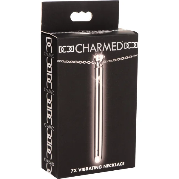 Charmed 7X Rechargeable Stainless Steel Vibrating Necklace - Silver