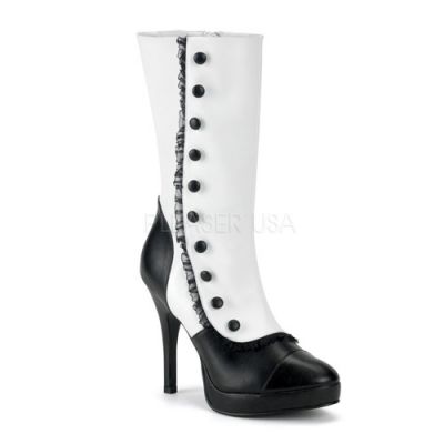 SPLENDOR 130 4 1 2 Heel Sexy Can Can Girl Boot White Black