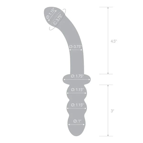 8"  Ribbed G-spot Glass Dildo — image 21 of 23