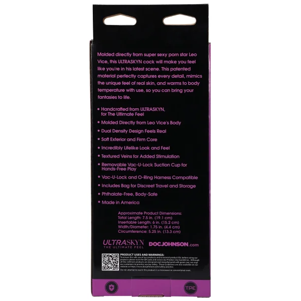 Signature Cocks - Leo Vice - 7.5 Inch Cock With  Removable Vac-U-Lock Suction Cup - Caramel