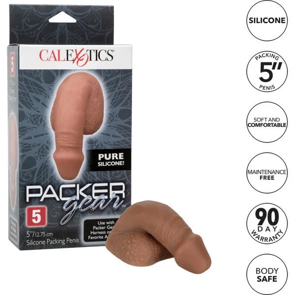 Packer Gear Silicone Packing Penis 5'' / 12.75 cm  By CalExotics - Chocolate