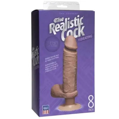 The Realistic Cock Ultraskyn Vibrating 8 Caramel