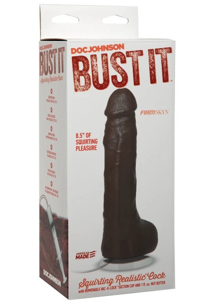 Bust It Squirting Realistic Cock by Doc Johnson -  Cocoa