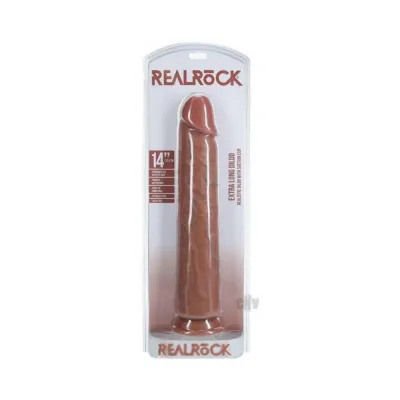 Extreme Dildos Realrock Extra Long 14 In Dildo Tan