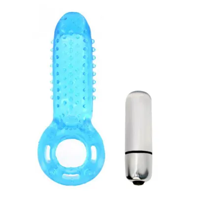 Powerful Bullet Cock Ring Blue