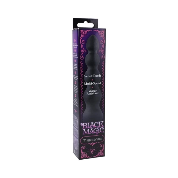 Black Magic 7 inches Ribbed Vibrator — image 5 of 6