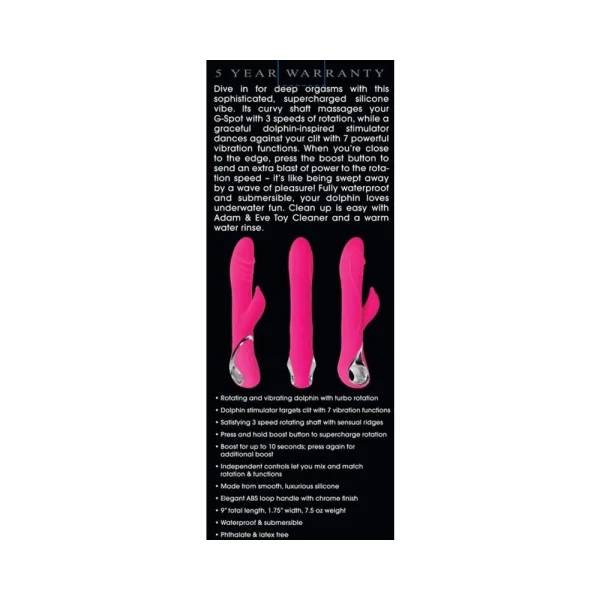 Adam & Eve The Dancing Dolphin Rechargeable Siliconepink — image 8 of 9