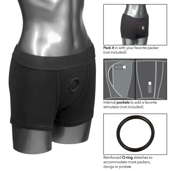 Packer Gear Black Boxer Brief Packing Harness by Calexotics