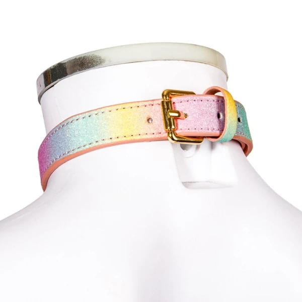 Bondara Luxe Sugar Rush Rainbow Glitter Collar & Leash — image 4 of 4