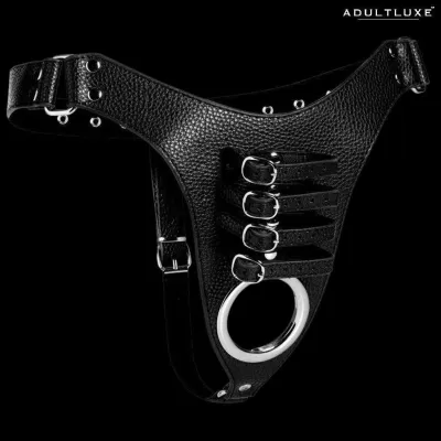 Strict Male Chastity Black Harness
