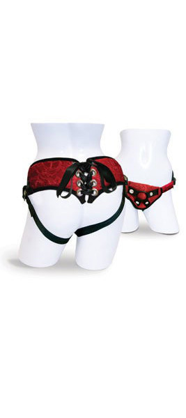 Sportsheets Lace Strap On Corsette - Red