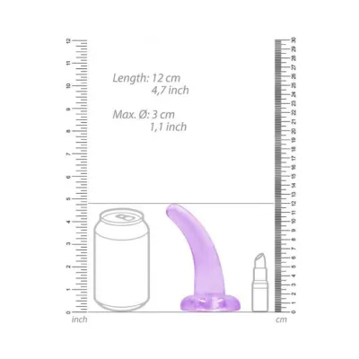 Realrock Crystal Clear Non realistic Dildo With Suction Cup 4 5 In Purple