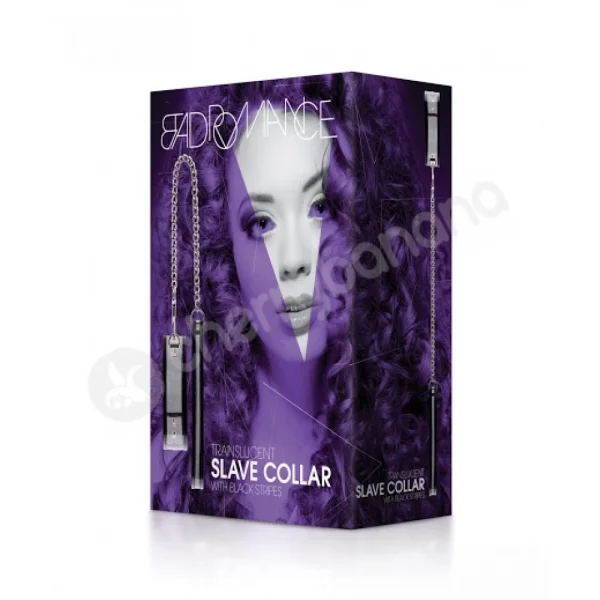 Bad Romance - Translucent Slave Collar with Black Stripes